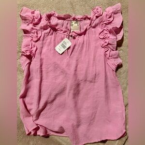 Pink Ruffled Women's Top NWT Med